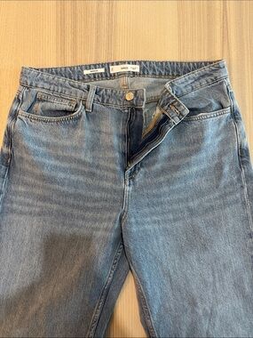 Mango women's Straight Leg Jeans in Light Blue Denim